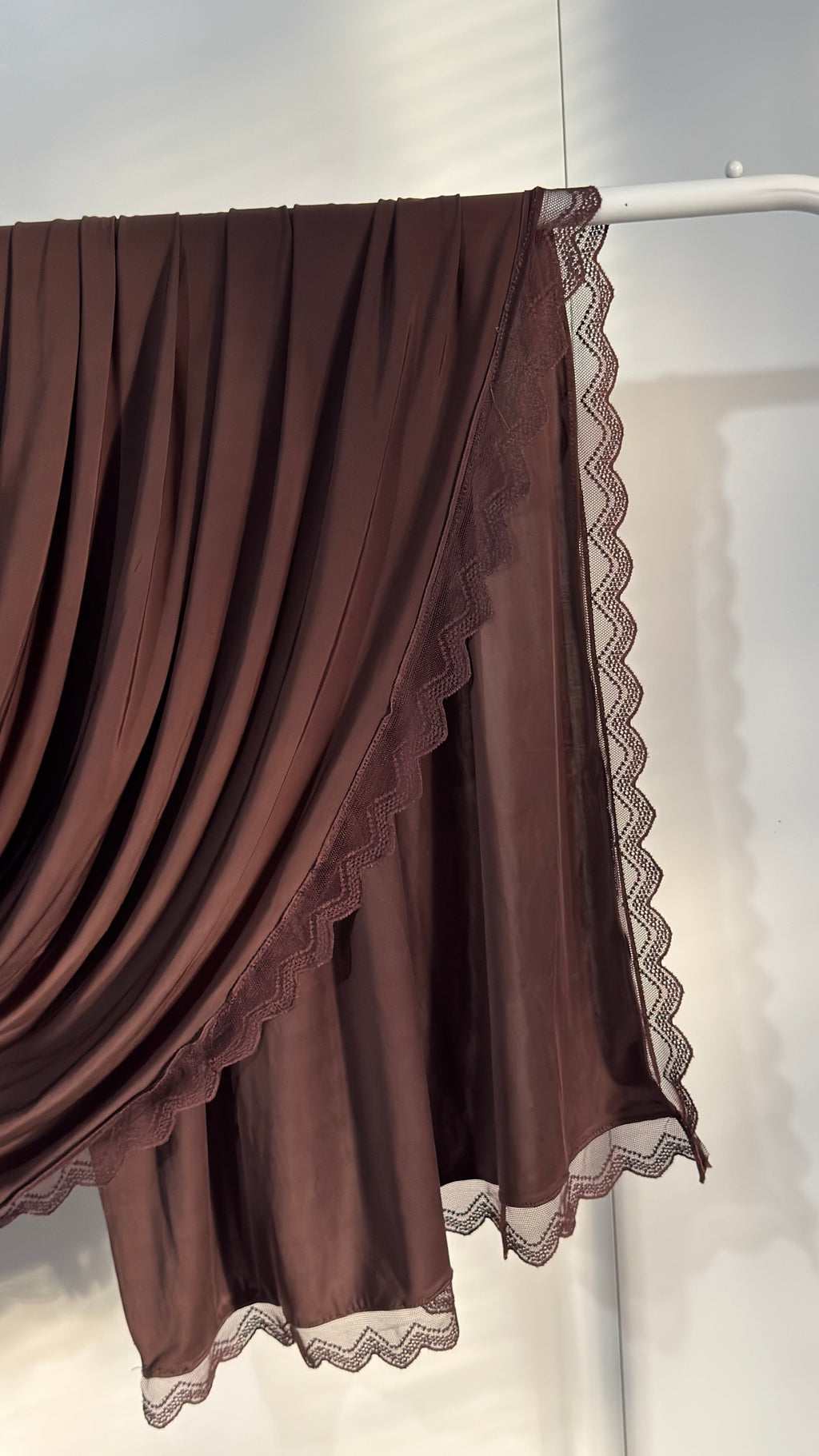 L Shaped Liquid Jersey Lace Hijabs
