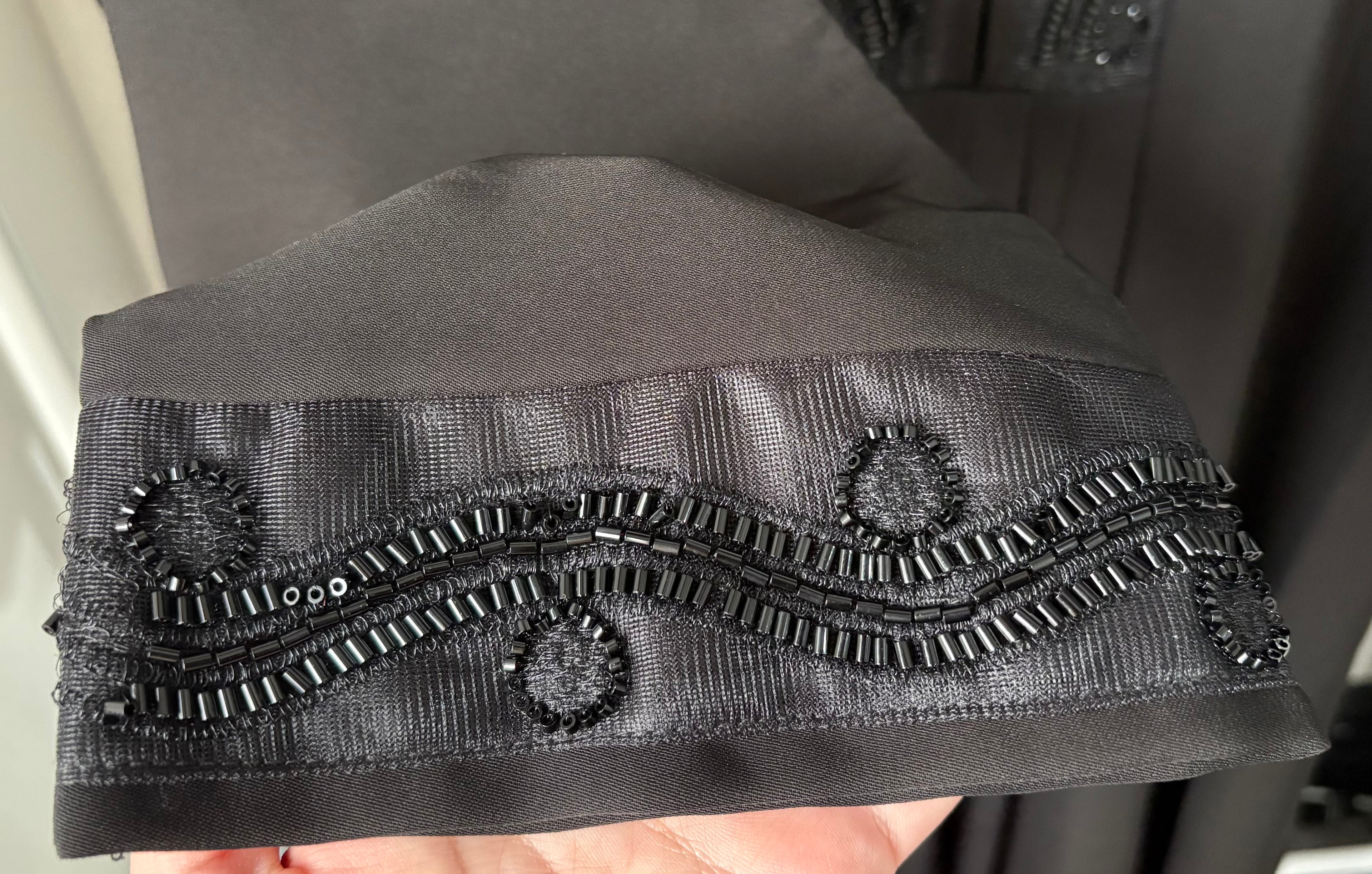 Noor Embellished Closed Kaftan Abaya – Black