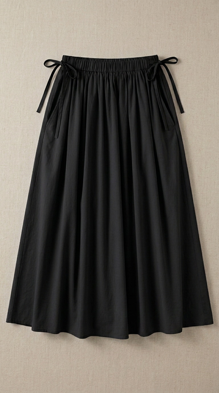 Women’s 100% Cotton Solid Colour Pocket Skirt