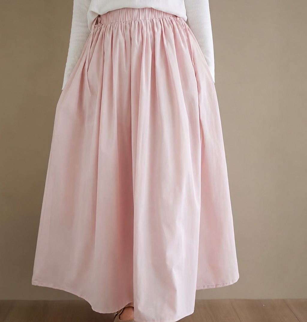 Women’s 100% Cotton Solid Colour Pocket Skirt