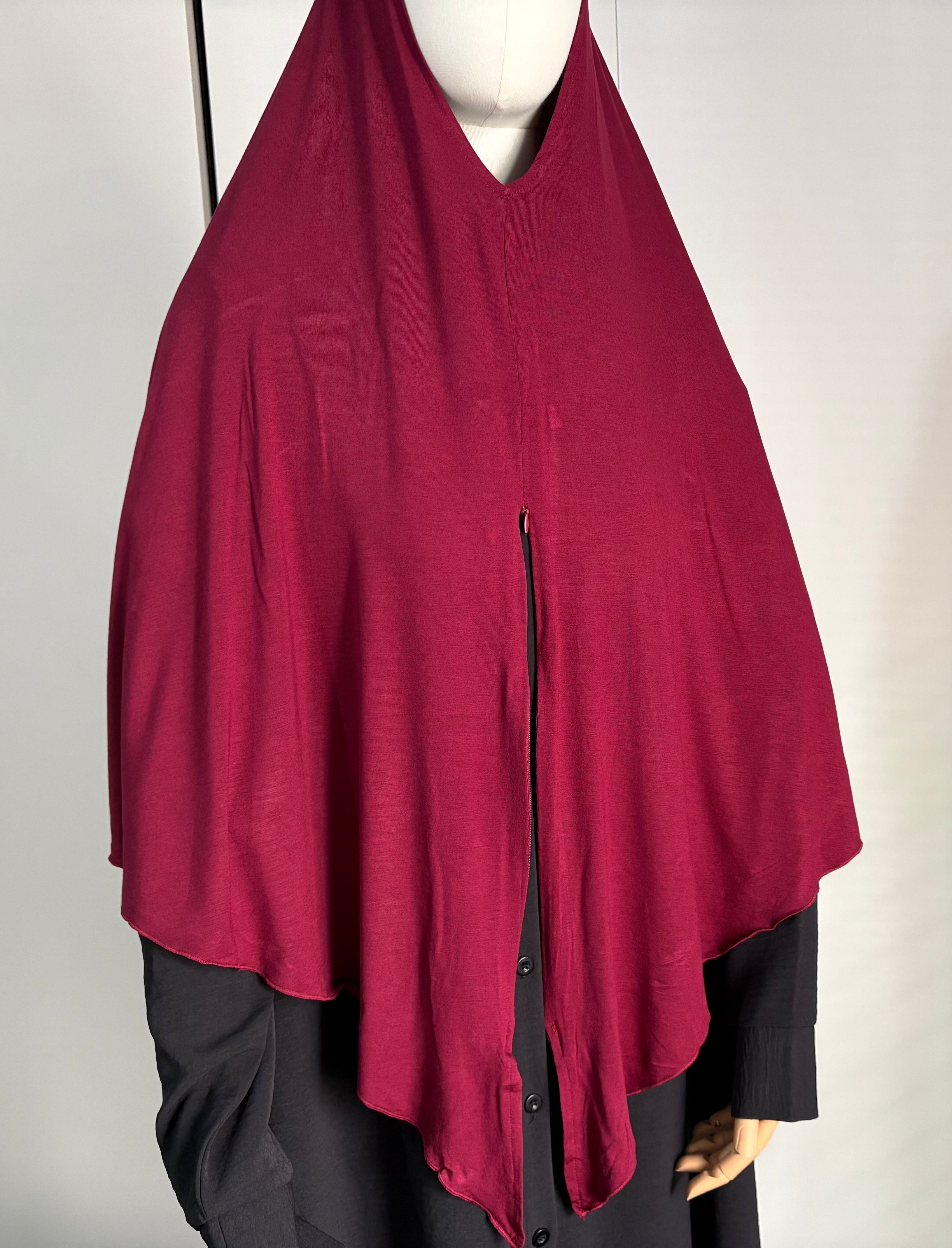 Premium Modal Jersey Maxi Khimar with Front Zip