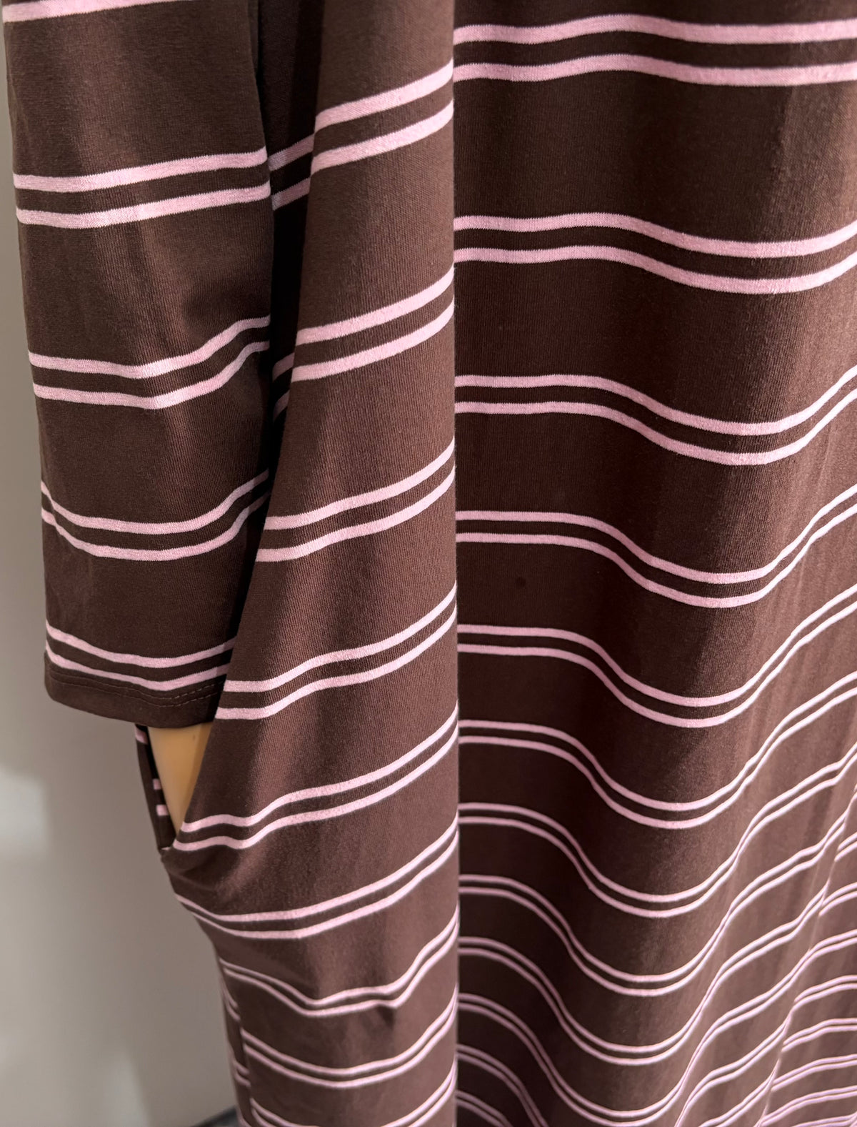 Striped Abaya Dress 95% Cotton Comfortable & Stylish Design for Everyday Wear with Pockets One Size Fits UK 8-18