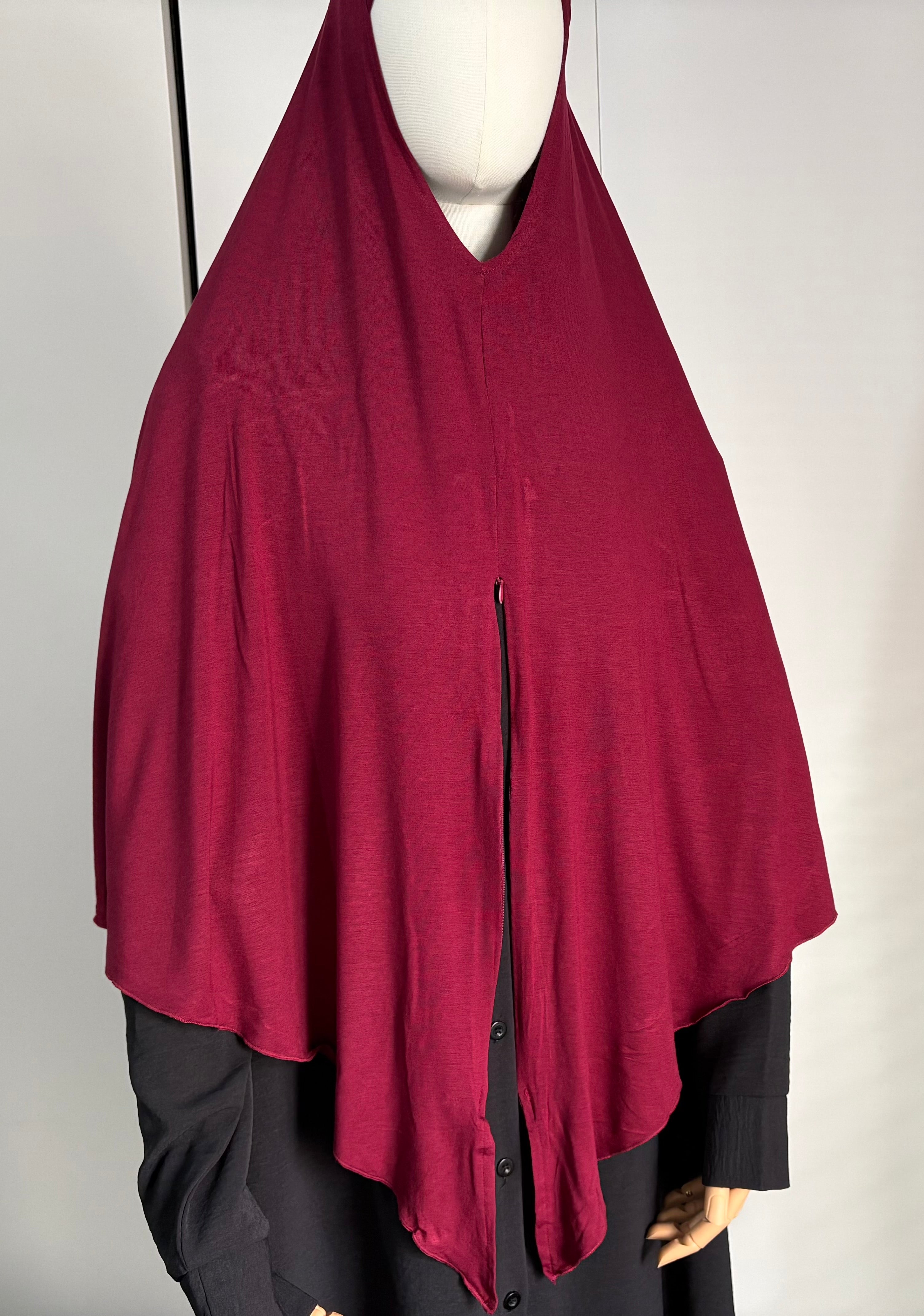 Premium Modal Jersey Maxi Khimar with Front Zip