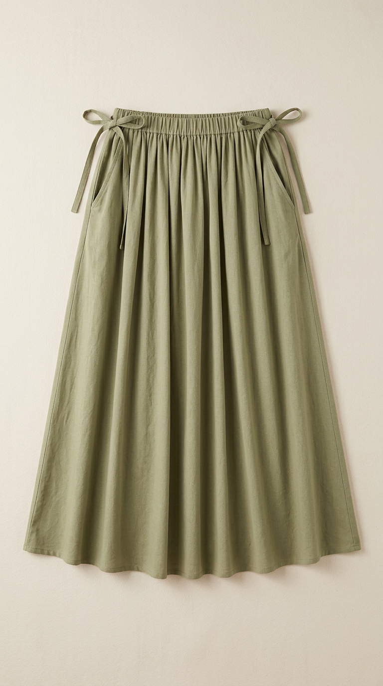 Women’s 100% Cotton Solid Colour Pocket Skirt