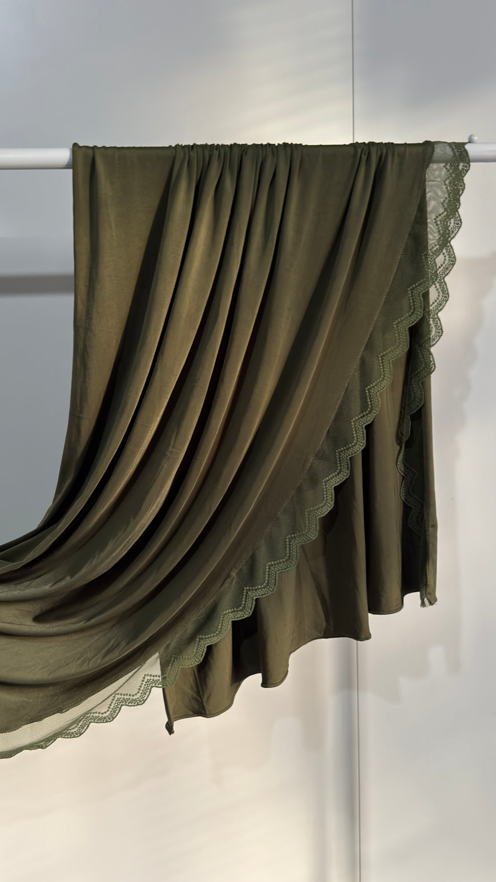 L Shaped Liquid Jersey Lace Hijabs